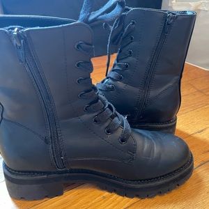 Black combat boots